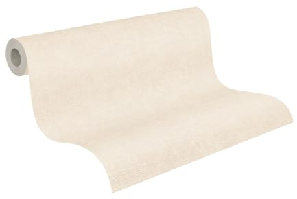 A.S. Création Smart Surfaces Einfarbige Vliestapete in Putzoptik 10,05 m x 0,53 m - Beige-Creme - einfarbige Wandtapete für verschiedene Räume Made in Germany - 395652