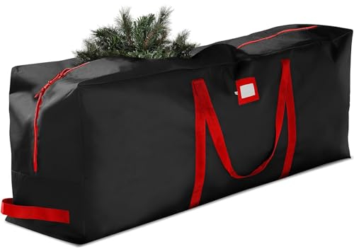 Odot Weihnachtsbaumtasche, Weihnachtsbaum Tasche mit Tragegriffen, Monochrom wasserdichte Weihnachtsbaum Taschen Aufbewahrung, Transporthülle Weihnachtsbäume für Bäume zu 1,2m (122cm,Schwarz)
