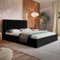 MOTIVENA Wiko Polsterbett 180x200 Schwarz Mit Bettkasten, Stauraum, Lattenrost Und Kopfteil - Samt - Ohne Matratze