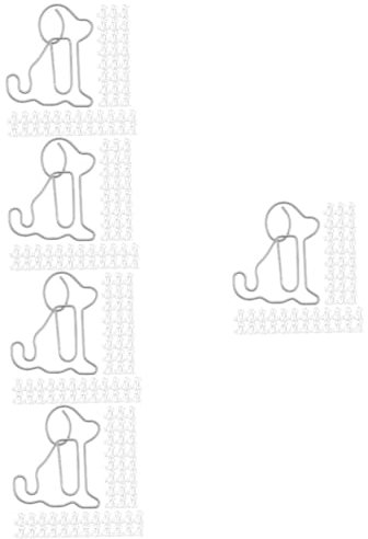 PRETYZOOM 500 STK Büroklammer mit sitzendem Hund Ordner kleine Papierklammer Office-Dokumentenklammern Klammern für Papier Lesezeichen Buchstütze Außerirdischer Mappe Lieferungen Metall