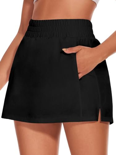 VUTRU Damen Activewear-Röcke Mädchen Tennisrock mit Hoher Taille Skorts mit Hose Darunter Tennisrock mit Hose Kurze Perfekt für Sport, Golf