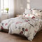 Pure Label Blumen Bettwäsche 155x220 cm mit einem Kissenbezug 40x80 cm - Traumhaft weiches Bettwäsche-Sets 155 x 220 cm in Taupe aus 100% Baumwolle mit YKK Reißverschluss