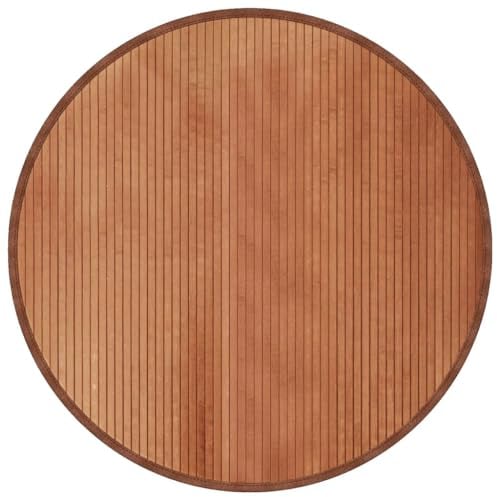 vidaXL Teppich, Bambusteppich Rund, Bambusmatte rutschfest für Wohnzimmer, Läufer Küchenteppich Flurteppich, Modern, Braun 100cm Bambus