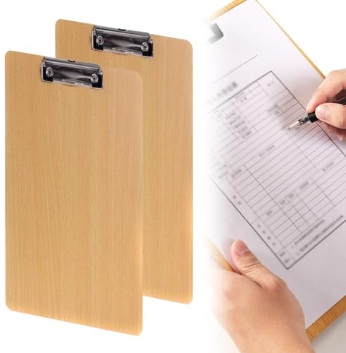ZAMXHUG Porte Bloc a5 avec Pince - 2 pcs en Bois Porte-Bloc A5, très épais 3mm, Clip Planches pour Papier d'écriture Memo des Dossiers, Planchettes à Pince Idéal pour Le Travail Quotidien