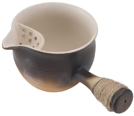 Théière en Céramique, Théière Japonaise Traditionnelle à Feuilles Mobiles, Récipient à thé pour le thé de L'après-midi, Bouilloire à thé à Poignée Latérale à Texture Rugueuse,