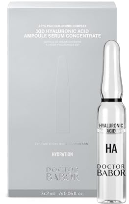 DOCTOR BABOR 10D Hyaluronic Acid Ampoule Serum Concentrate| Intensive Feuchtigkeitspflege mit 10 Hyaluronsäure-Typen für einen strahlenden Teint | Serum für alle Hauttypen | vegan | 7x2ml
