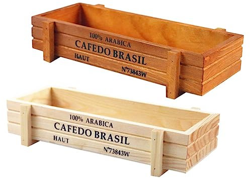 KITANDOVE 2pcs Wooden Succulent Planters Retro Flower Pots for Minimalist Design Planters Wood Planter Box for Succulents Plants