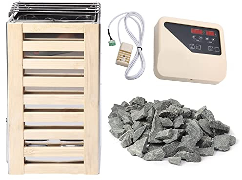 flexman 3,6KW Riscaldatore per Sauna, Forno per Sauna Elettronico a Risparmio Energetico 220V con Controllo Esterno, Stufa per Sauna a Vapore in Acciaio Inossidabile con Rocce