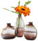 MEETOZ Lot de 3 petits vases en verre de couleur dégradée pour centres de table, décoration de mariage vintage rustique, décoration florale de maison, bureau ou événements de mariage (marron)