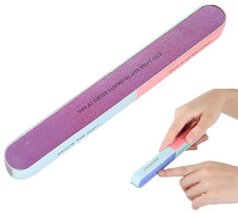 Nail Buffer for Natural Nails, Nail Buffer Block That Shapes Eva Nail File and Buffer, Buffer Nail File Nail Polisher, 6 Surfaces in 7 Different Colors Showing Nail File and Buffer for Natural Nails