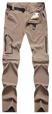 PODOLIXIA Wanderhose Herren Zip Off Atmungsaktive Wasserfest Funktionshose Leicht Softshellhose Lässiger Trekkinghose Herren Outdoor Gerade Beine Sweathose