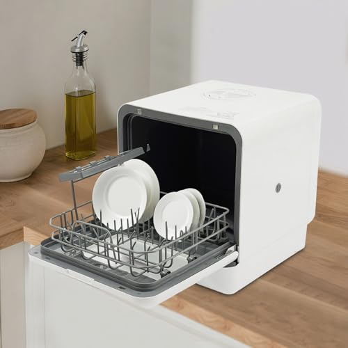 DSYOGX - Mini Lave-Vaisselle de Table, Portable Petit Lave-Vaisselle de Table pour 6 à 8 couverts, 52 dB, 6 l Capacité du réservoir d'eau, pour petites maisons, appartements
