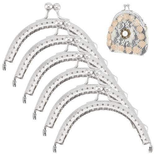 UNICRAFTALE 6 pièce Fermoir Porte Monnaie Cadre de Fermoir de Bourse pour Sac à Main Arche Rétro Métal Cadre de Sac à Pièces Clip de Cadre de Sac à Main pour Poignée de Sac à Main Couture 8.5cm