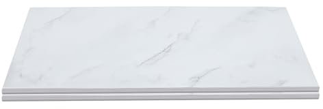 Weiß Selbstklebende Bodenbeläge, PVC Stein Maserung Selbstklebende Bodenfliesen Bodenfliesen Abziehen Aufkleben, für Wohnzimmer Schlafzimmer Flure Keller Schulen 60 * 30 cm