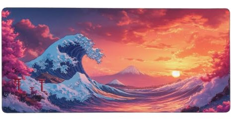 Mouse Mat 1000x400x3mm XXL Pink Gaming Mouse Pad Spray Desk Mat Large keyboard Mat, Waterproof, Non-Slip Base, Stitched Edge MouseMat, Improved Precision and Speed for Mouse, Christmas Gifts-z305