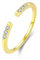Grewod Ring Gold 375 Damen Offen Ring Verstellbar Weiß Rund Moissanit Stein Ringe für Hochzeit Größe 51 (16.2)