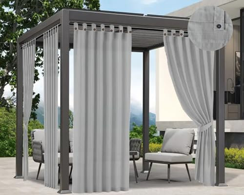 Tenda Gazebo per Esterno Resistente Misura 160x270 cm con Passanti e Bottoni Tende da Sole Accorciabili Lavabili Colore Grigio Chiaro