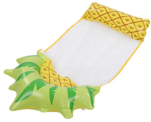 Hamaca de Agua de Agua Ecológica de Alto Rendimiento Flotador de Hamaca de Agua, Silla Flotante de Patrón de Piña Inflable Plegable para Piscina de Playa, Tela de Malla Fría,