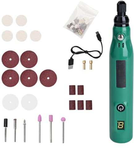 Engraving Tool Pen, USB Rechargeable Sander, Handheld Multi-Speed Engraver Adjustable Wood Carver Small Drill Tool for Various Material, 6.3x1.1 Inches