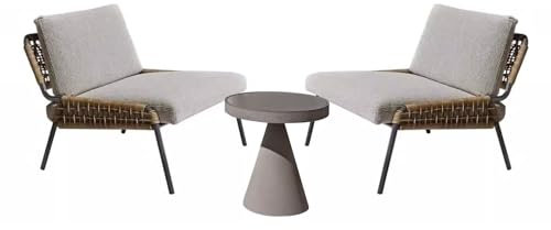 Ensemble Bistro 3 pièces pour Patio, Salon de Jardin avec 2 chaises et Table Basse en Bois pour véranda, Piscine, Jardin et Balcon