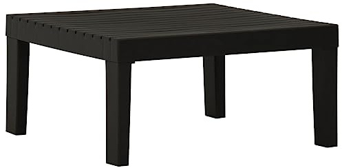 HaoChrymec Lounge-Gartentisch aus Kunststoff Grau, Leicht und Witterungsbeständig, Beistelltisch Garten, Loungetisch Outdoor, Balkon Tisch, 65x65x33 cm