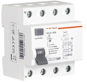 Disjoncteur différentiel type B Evse 4P 4 pôles AC 63a 30ma 10KA rail DIN 220V EKL6-100B