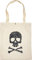 styleBREAKER Stofftasche mit Totenkopf Aufdruck, Druckknopf Verschluss, Tragetasche, Einkaufstasche, Tasche, Unisex 02012194, Farbe:Beige