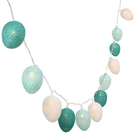Gardeningwill 3M/10Ft 30 Blue White Egg LED Battery Operated String Fairy Light Easter Decoration Party Xmas Wedding Fireplace Mantels Entrance Tree