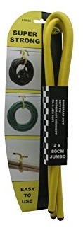 Bayram 2X Binder 80cm Bindedraht gummiert Gelb Halter flexibel für Haushalt Garage Garten Werkstatt Halterung