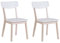 Beliani Conjunto de 2 sillas de Comedor Blancas con Patas de Madera Clara Estilo Retro Moderno Santos