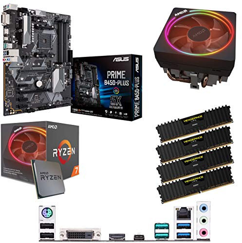 Components4All AMD Ryzen 7 2700X 3.7GHz (Turbo 4.3GHz) Eight Core Sixteen Thread CPU, ASUS PRIME B450-Plus Motherboard & 32GB 3000MHz Corsair DDR4 RAM Pre-Built Bundle