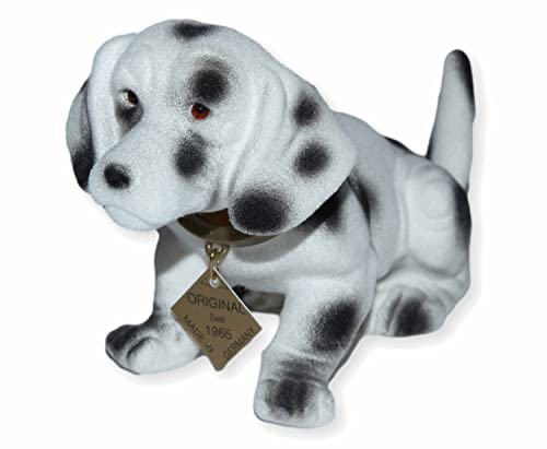 RAKSO Wackel Figur Hund Dalmatiner Wackelfigur H 11 cm klein Dekofigur mit Wackelkopf