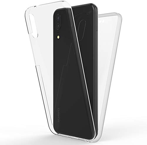NALIA Coque Integrale Compatible avec Huawei P20, Mince Housse Avant & Arrière 360° Protection avec Verre Trempé, Ultra-Fine Telephone Portable Cover Bumper Case Slim Etui, Couleur:Transparent
