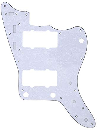 Musiclily Pro 13 Löcher Pickguard Gitarren Schlagbrett für MIJ Fender Japan Jazzmaster,4 lagig White Pearl