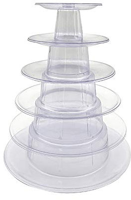 4/6 Tiers Cupcake Display Rack Macarons Display Stand Macaron Tower Holder PVC Clear Dessert Stand Cupcake Tree Macaron Display Shelf Rack Cake Showing Tray Birthday Party Wedding Decoration Tool