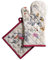 Maison d' Hermine Equinoxe - Beige 100% Coton - Gant de Four (19cm x 33cm) et maniques (20cm x 20cm) - pour Barbecue, Cuisson, Four à Micro-Ondes, Grillades, Thanksgiving/Noël
