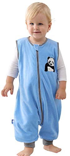 Baby-Schlafsack, 1,5 Tog, für Kleinkinder, warm, mit Beinen, Schlafanzug, Unisex, Blau/L