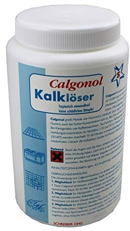 Calgonol Anticalcare senza acido cloridrico per la rimozione di calcare / pietra d'acqua per apparecchi di acqua calda, caldaie, scaldabagno istantaneo, scaldabagno a gas ed elettrici.
