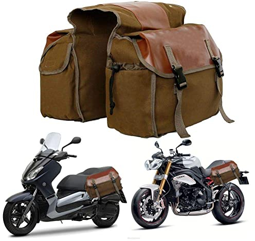 YlRNhe Motorrad Satteltasche Große Kapazität Canvas Packtaschen für Fahrrad Fahrradmotor Rücksitz Tragetasche Zwei seitliche Satteltaschen