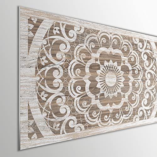 MEGADECOR Cabecero Cama 5mm Moderno y Elegante, Mandala, Cabecero Minimalista y Económico. Modelo Quinnipiac (135x60cm). Cabecero Resistente y Duradero, PVC Espumado, Multicolor.
