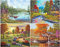 YuhooTech Diamond Painting | 4 Pack DIY 5D Broderie Diamond Peinture Kits/Peinture Diamant Strass Complet - Kit DIY Diamant Painting pour Adultes et Enfants Artisanat Décor Murale À La Maison