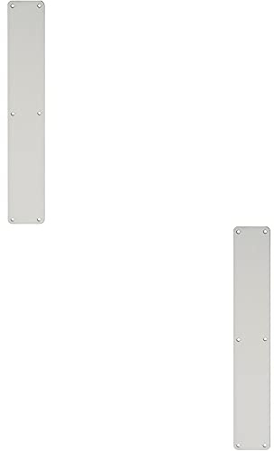 Tür-Griffplatte, 500 x 75 mm, satiniertes eloxiertes Aluminium, Schutzblech, für gewerbliche Türen, einfache Gravur, 2 Stück