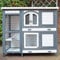 BB Loisir Cage Clapier Extérieur pour Lapins 122x42,5x104 cm Modèle- Miette 081 Gris-Blanc, L 122.00 x l 42.00 x H 104.00 cm