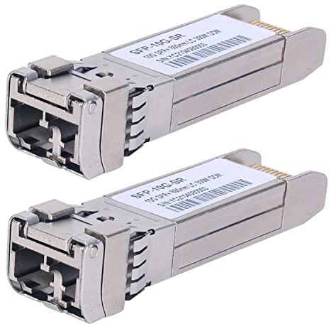 2 Stück10G Sfp LC MMF300m 10GBase-SR SFP+ Transceiver, 10G 850nm MMF, bis zu 300 Meter, Kompatibel mit Cisco SFP-10G-SR, Meraki MA-SFP-10GB-SR, Ubiquiti UF-MM-10G, Mikrotik, Netgear, D -Verknüpfung