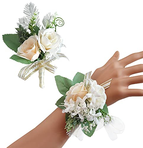 2 Stücke Boutonnieres, Rose Blumen Anstecker, Hochzeitsanstecker der Männer, Hochzeit Braut Blumen Anstecker, Hochzeit Rose Blumen Anstecker, Verwendet für Hochzeiten, Partys, Feiertage
