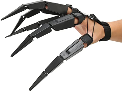 Halloween Gelenkfingerverlängerungen,3D Gedruckte Gruselige Skeletthände Knochenklaue Hand Party Horror Requisiten Dekoration,Cosplay Handschuhe,Passend für Alle Fingergrößen Gelenkfinger(Rechte Hand)