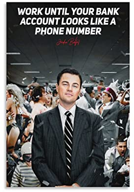 DSGDSF The Wolf of Wall Street Poster, dekoratives Gemälde, Leinwand, Wandkunst, Wohnzimmer, Poster, Schlafzimmer, Gemälde, 60 x 90 cm