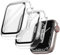 JETech Cover con Pellicola Protettiva per Apple Watch Series 9 8 7 45 mm, Custodia Protettiva Complessiva, Pellicola Integrata in Vetro Temperato ad Alta Sensibilità, 2 Pezzi (Trasparente)