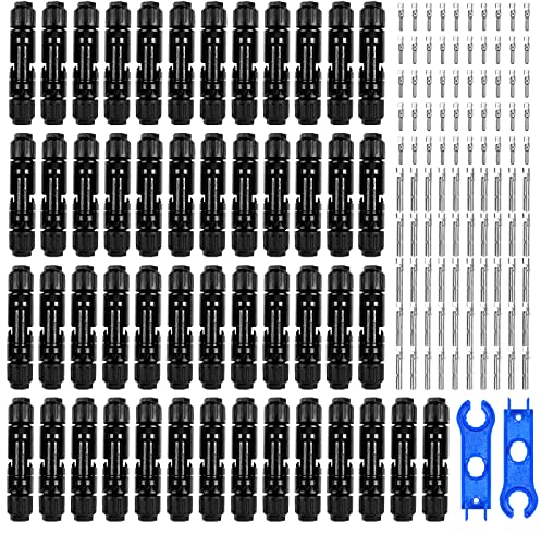 50 Paar Solar Stecker,Solarpanel Stecker mit 2pcs Schraubenschlüssel Stecker, Solarstecker Photovoltaik Steckverbinder Photovoltaik Steckverbinder IP67