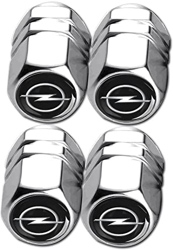 HEYCE 4pcs Auto Ventilkappen Legiertes Ventilkappen mit Logo Auto Reifenventil Kappe Staubkappen Zubehör für Autoreifen Kompatibel für Opel Vauxhall Astra k Insignia Vectra Crossland Corsa